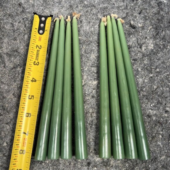Vintage Dansk Designs France Olive Green 8" Taper Candles Set Of 8 Style 1818 -B - Picture 3 of 13